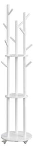 Cuier tip pom cu roti Model Goliath, Alb, 40 x 175 cm