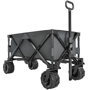 Outsunny Cărucior de Grădină cu Mâner Telescopic, Cărucior Metalic cu Spațiul de Depozitare din Material Oxford, 108x55 cm, Gri