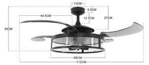 Ventilator LED de tavan CLASSIC FANAWAY 212925 3xE27/4W/230V maro + telecomandă