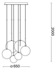 Lustră LED pe cablu Ideal Lux EQUINOXE 6xG4/2W/230V d. 65 cm crom/fumuriu