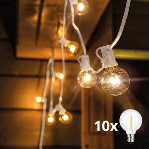 Brilagi - Șir decorativ LED pentru exterior GIRLANDA 10xE12, 8 m, alb, IP44, alb cald