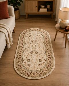 Covor Clasic, Lotos 523, Crem Bej, Oval, Diverse Dimensiuni, 1800 gr mp
