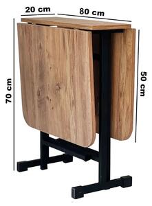 Masa Bucatarie pliabila cu roti Homs Nuc 120 x 80 x 74 cm