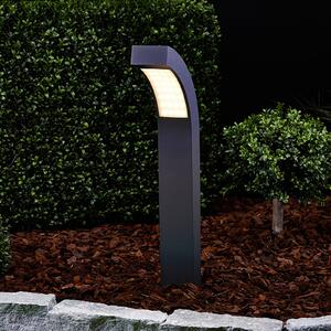 Lucande lampă cu soclu LED Lennik, 60 cm, antracit, metal, Negru, Metal, Modern, Boltă de exterior / cale de acces