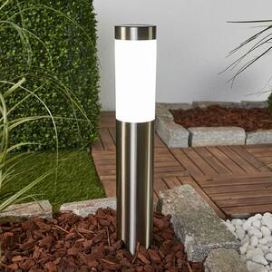 Lindby Lampa solară LED Aleeza, 61 cm, oțel inoxidabil, țăruș, Metalic, Oțel inoxidabil, Modern