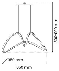 Lustră LED pe cablu TESORO LED/48W/230V neagră