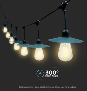 Lanț LED solar 15xLED/0,2W/3,7V 15 m 3000K IP44