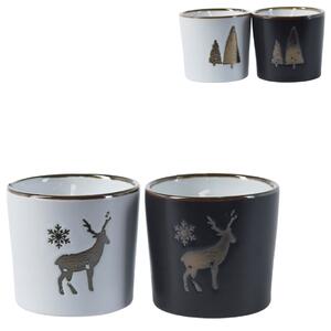 Lumanare de Craciun in recipient ceramic SNOWLIGHT 6 cm - mai multe variante
