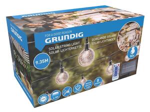 Grundig - Șir solar LED reglabil 50xLED/8 funcții 9,35m alb cald + DO