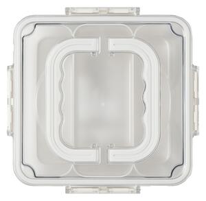 Cutie depozitare mancare pentru frigider cu capac etans si 3 compartimente detasabile, Pufo, 35 x 25 cm