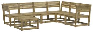 Set mobilier de grădină, 7 piese, lemn de pin tratat