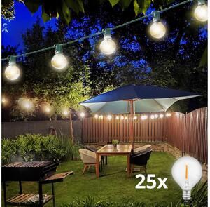 Lanț LED decorativ de exterior Brilagi GARLAND 25xE12 20m verde IP44 alb cald
