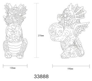 Globo 33888 - Decorațiune solară LED dragon, 0,02W, 3V, IP44