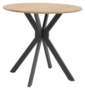 Masa Bucatarie/Dining Yammos MDF Stejar Diamentru 80 Cm Picioare Negre
