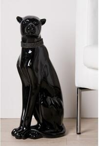 Figurina panther, rasina, negru, 23x60 cm