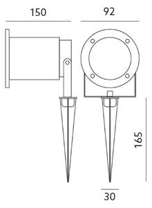 Corp de iluminat LED de exterior BLAKE 2 GU10/6W/230V IP65