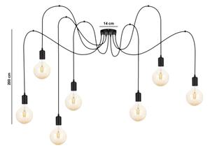 Lustră pe cablu MIROS 7xE27/60W/230V neagră