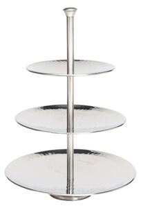 Suport servire cu 3 nivele Excellent Houseware, metal, 25x36.5 cm, argintiu