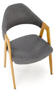 Scaun K344, gri/stejar, stofa clasica/metal, 53X51X80 CM