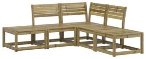 Set canapea de grădină, 5 piese, lemn de pin tratat