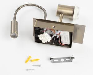 Lampă LED de perete Brilagi NUBILA 1xE27/25W/230V + LED/3W alamă/alb