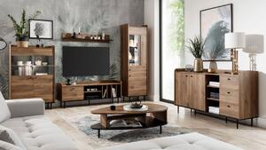 Mobilier living Percival I (negru + brandy castello). 1122808