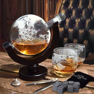 Set decantor glob whisky si cuburi pentru racire