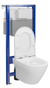 Set vas wc suspendat Larga Oval CleanOn cu capac soft close si rezervor incastrat C20 Aqua 50