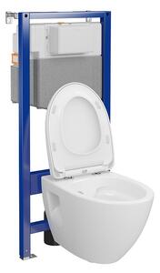Set vas wc suspendat Moduo Plus CleanOn cu capac soft close si rezervor incastrat C35 Aqua 50