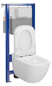 Set vas wc suspendat Caspia CleanOn cu capac soft close si rezervor incastrat C24 Aqua 50