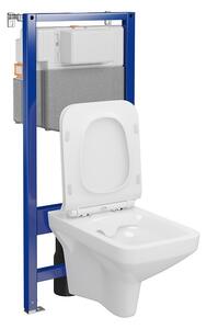 Set vas wc suspendat Como CleanOn cu capac soft close si rezervor incastrat C39 Aqua 50
