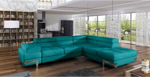 Coltar extensibil EMPORIO L, sezlong dreapta, stofa verde inchis - AUS