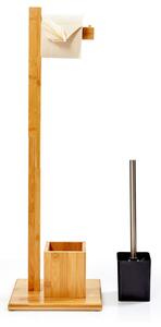 Blumfeldt Set accesorii baie, inclusiv perie de toaletă, 23 × 74 × 19,5 cm, rezistent la umiditate, bambus