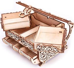 Puzzle 3D din lemn cutie de bijuterii decorata cu cristale Swarovski