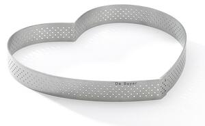 Inel perforat pentru tort Heart De Buyer 3099.52 18 cm, oțel inoxidabil