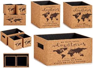 Set 3 cutii decorative harta lumii