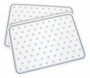 Suport de farfurie din plută Flori alb, 29 x 21 cm , set de 2 buc