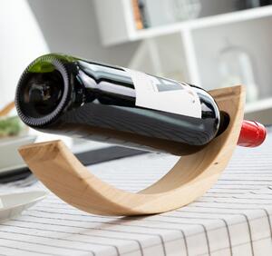 Suport din lemn pentru sticle de vin cu efect de plutire