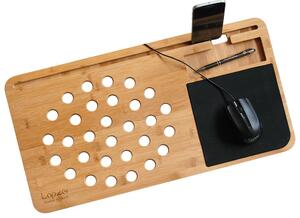 Suport pentru laptop din bambus cu mousepad