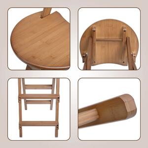 Set 2 scaune bar, Quasar & Co.®, pliabile, 36 x 33 x 97 cm, bambus, maro inchis