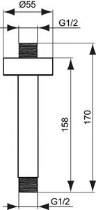 Brat dus vertical Ideal Standard Idealrain negru mat 150 mm Negru mat