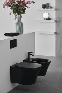 Vas wc suspendat rimless plus Ideal Standard Connect Air negru mat cu capac inclus