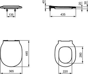 Vas wc suspendat rimless plus Ideal Standard Connect Air negru mat cu capac inclus