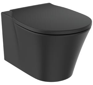 Vas wc suspendat Ideal Standard Connect Air AquaBlade negru mat cu capac soft close inclus