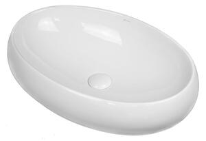 Lavoar pe blat alb lucios 59 cm, oval, Fluminia Lheea