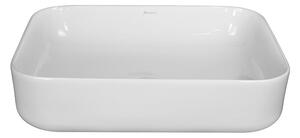 Lavoar pe blat alb lucios 49 cm, dreptunghiular, Fluminia Arno
