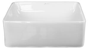 Lavoar pe blat alb lucios 37 cm, patrat, Fluminia Titan