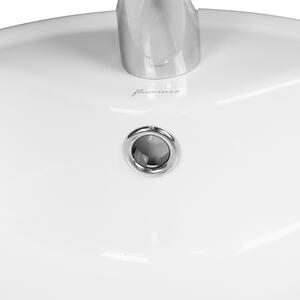 Lavoar pe blat alb lucios 40 cm, rotund, orificiu baterie, Fluminia Ibiza Grande New 405x405 mm