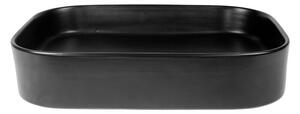 Lavoar baie pe blat negru mat 55 cm, dreptunghiular, Fluminia Capri 550x380 mm