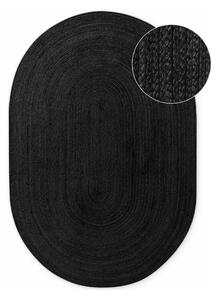 Covor negru reversibil/țesut manual din iută 160x230 cm Braided – Hanse Home